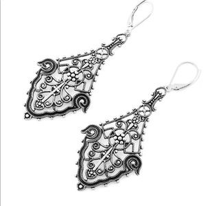 Sterling Silver Large Chandelier Dangle Earrings